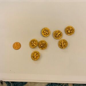 Set of 7 faux Gold Decorative Buttons